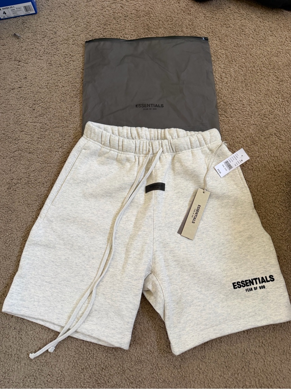 ESSENTIALS Men’s Cream/Taupe Terry Shorts